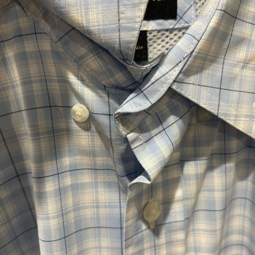 Ariat Pro Men's Light Blue Plaid Button-Down Shirt - Picture 6 of 9